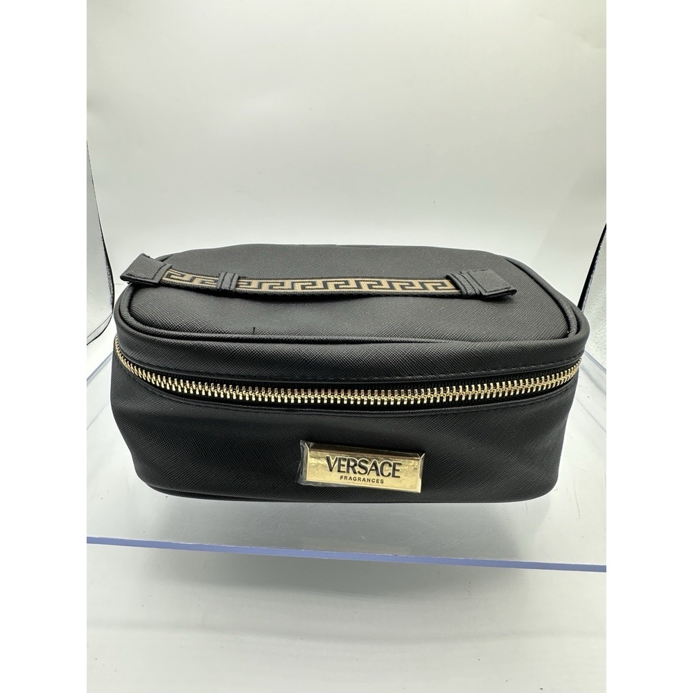 Versace Fragrances Black Gold Toiletry Bag Travel Cosmetic Case Pouch